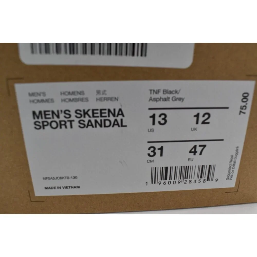 The‎ North Face Mens Size 13 Skeena Sport Black Grey Sandals Shoes